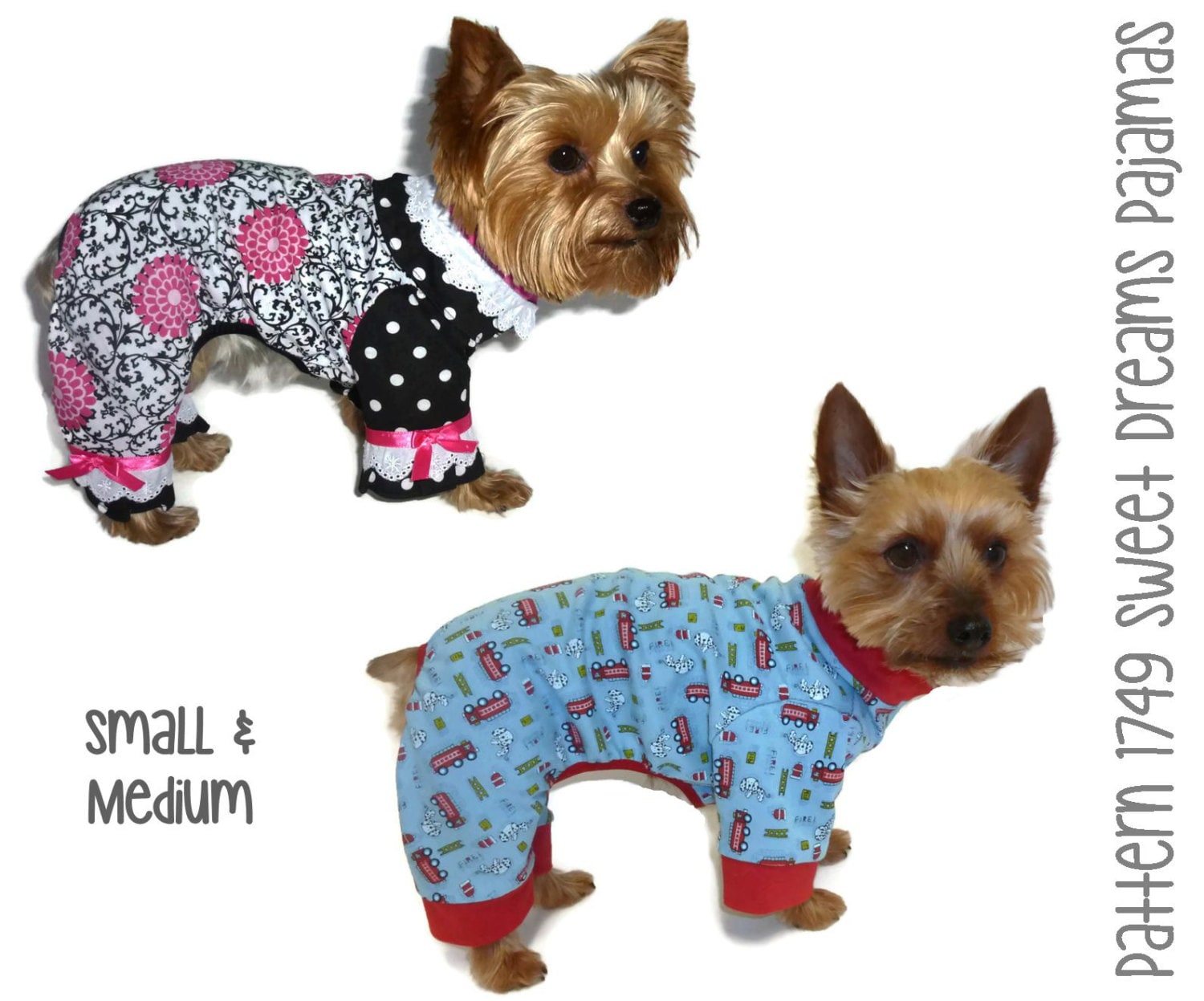 Sweet Dreams Dog Pajama Pattern 1749 Small & by SofiandFriends
