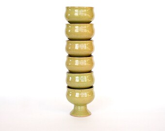 Danish Modern Pottery - Vintage Stoneware Pottery Goblets - Pottery Wine Cups - Danish Pottery - Wedding Gift - Housewarming Gift - Hanne