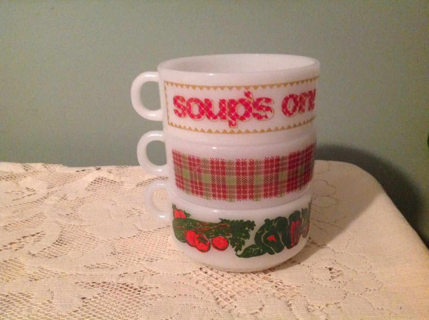 Vintage Glasbake Soup Bowls 3 Soup Bowls Milk Glass Soup Bowls Haute