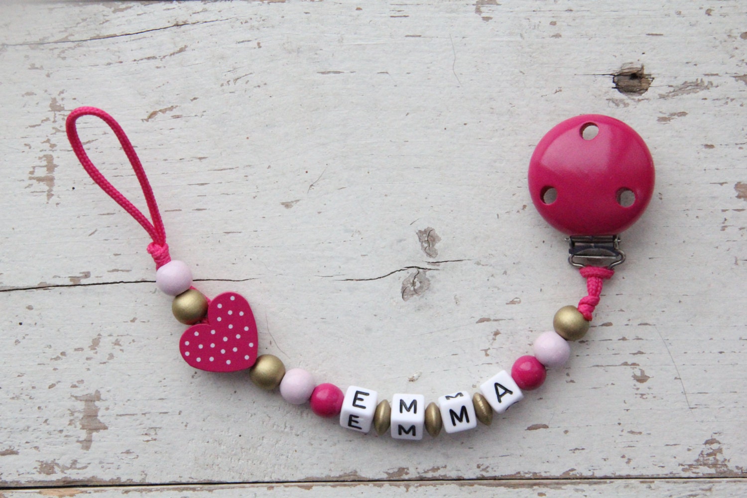 Personalized Wooden Pacifier Clip Soother by Leahslittleflowers