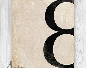 4 Number Four Art Print Numerology Vintage Number by SpoonLily