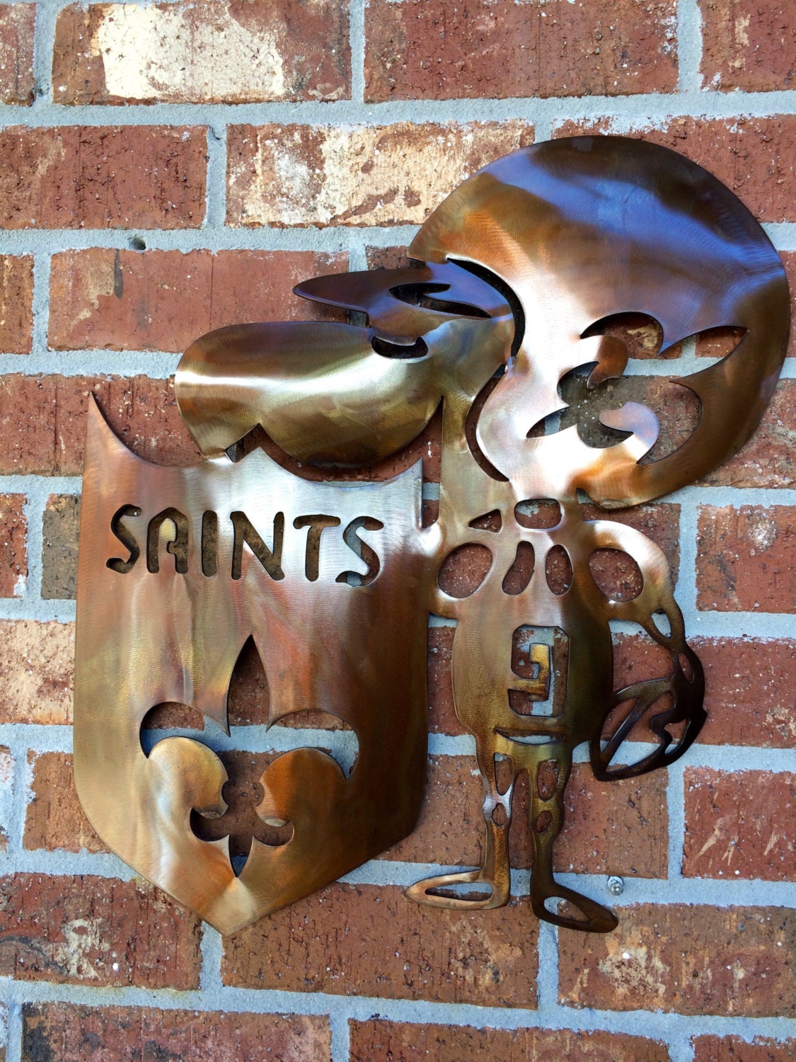 New Orleans Sir Saint Mascot Metal Wall Decor by DamrillMetalArt