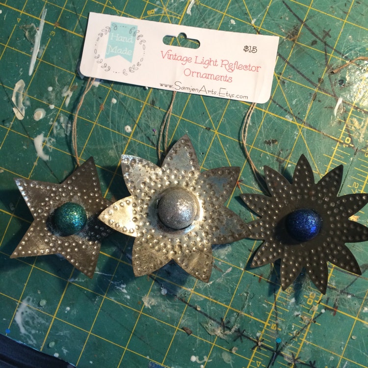 Ornaments Vintage light reflectors tree ornaments by SamjenArts