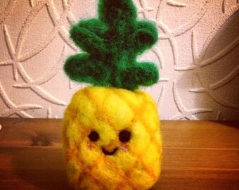 Cute Food Plushie - Pineapple, Needle Felted Kawaii Pineapple