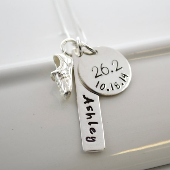 Custom Necklace with Dates, Date Necklace, Handstamped necklace ...