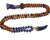 meditation Mala Amethyst Stone Ajna Chakra Rudraksha Yoga Energy Beads-108+1