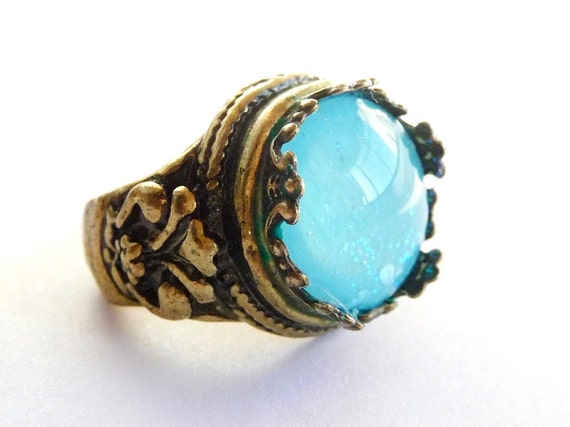 Shining blue ring jewelry fantasy jewelry magical ring Best