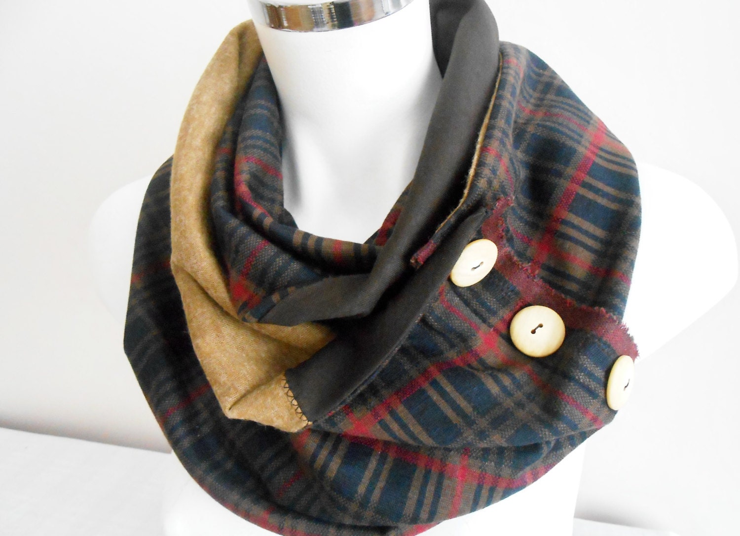 Men's scarf Plaid scarf men Dark blue plaid by Nazcolleccolors