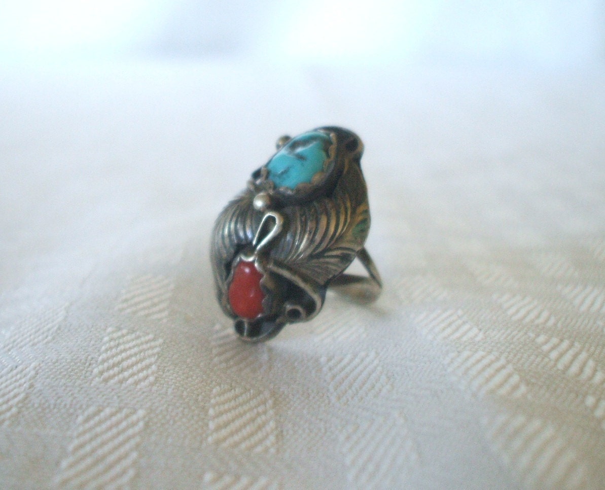 Old Signed Vintage Navajo Sterling Silver By Turquoisekachina