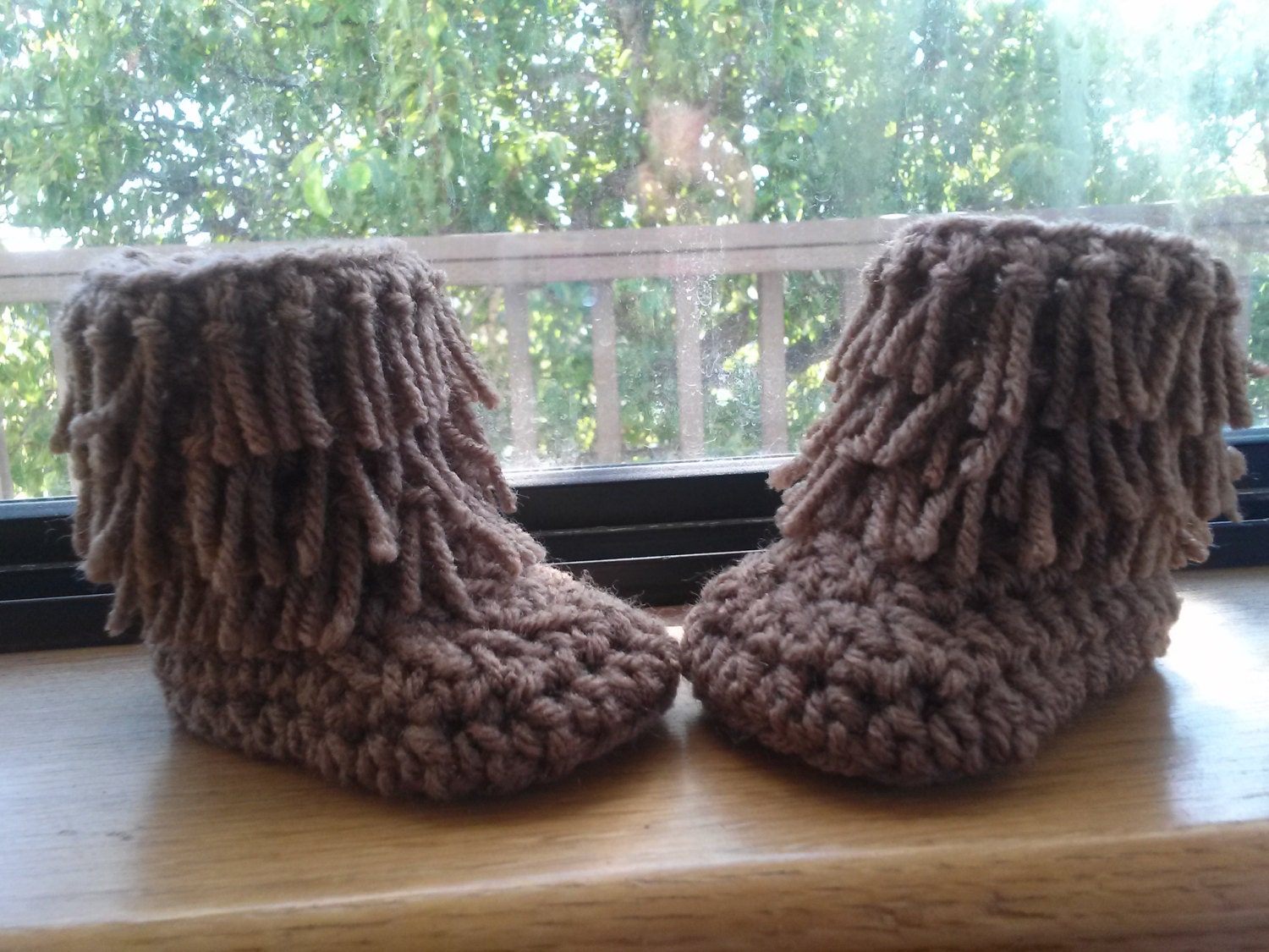 Tall Crochet Baby Fringe Moccasins. Baby Boots. Moccasins.