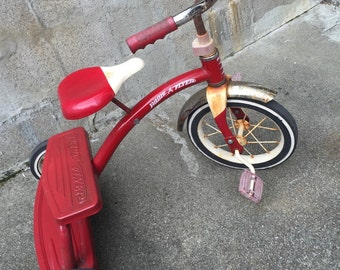 Vintage Radio Flyer tricycle, kids tricycle, red tricycle, vintage toy, children toy , decor toy, retro tricycle
