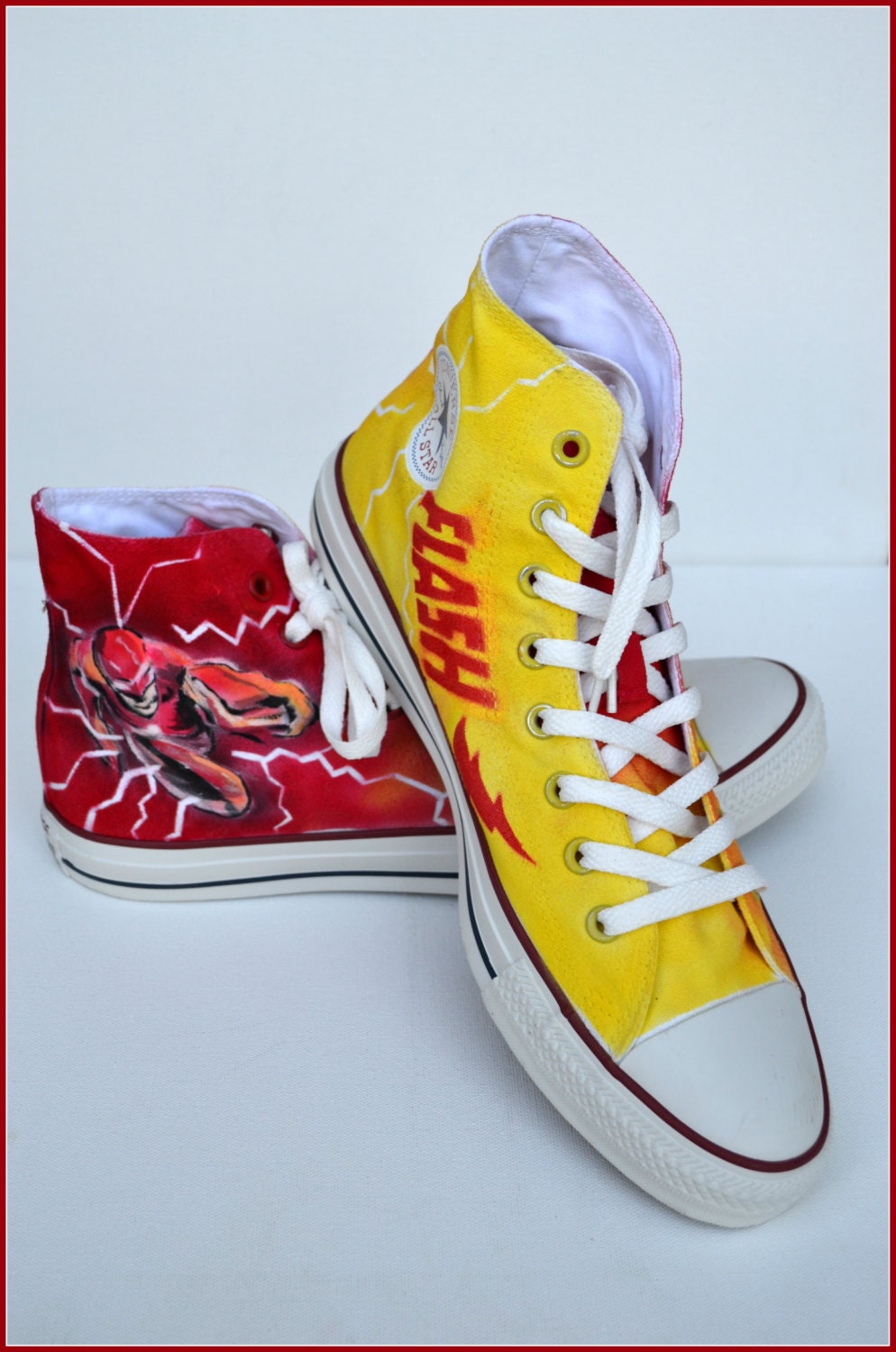 Hand Painted Mens Shoes Painted Shoes The Flash by PricklyPaw