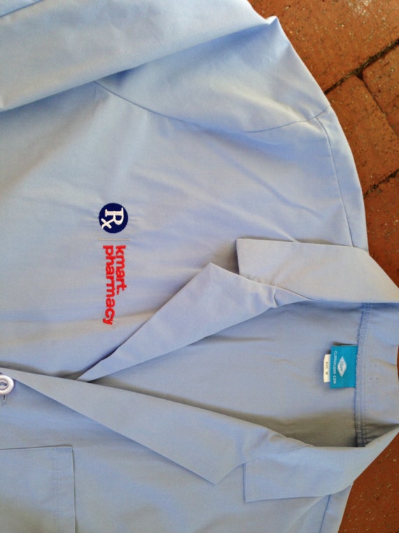 KMart Pharmacy Light Blue Lab Coat Size Medium