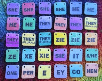 ADD-ON** - Genderfluid Pronouns Necklace - 1 or 2 Additional Charms
