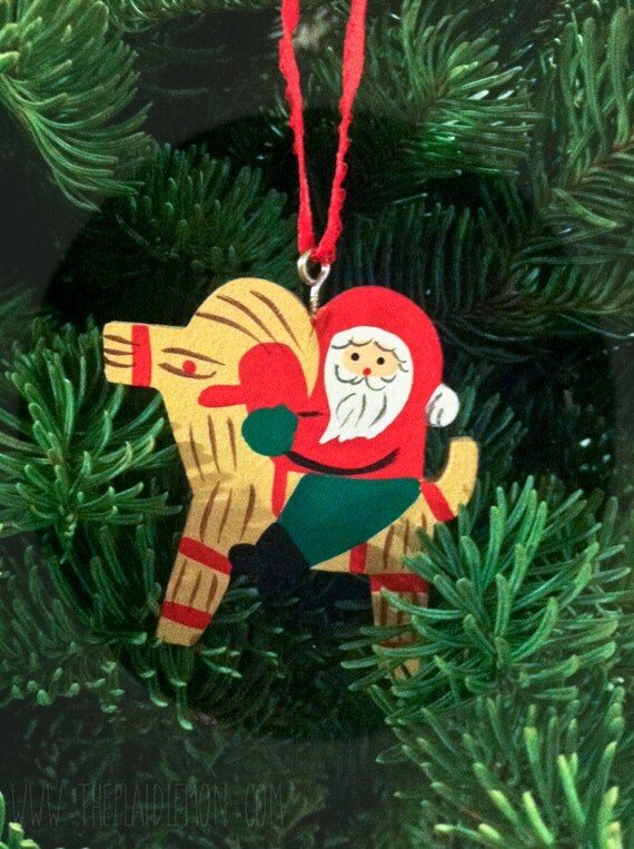 Vintage Gnome Christmas Yule Goat Ornament Tomte by ThePlaidLemon