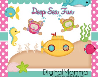 Deep sea clip art | Etsy