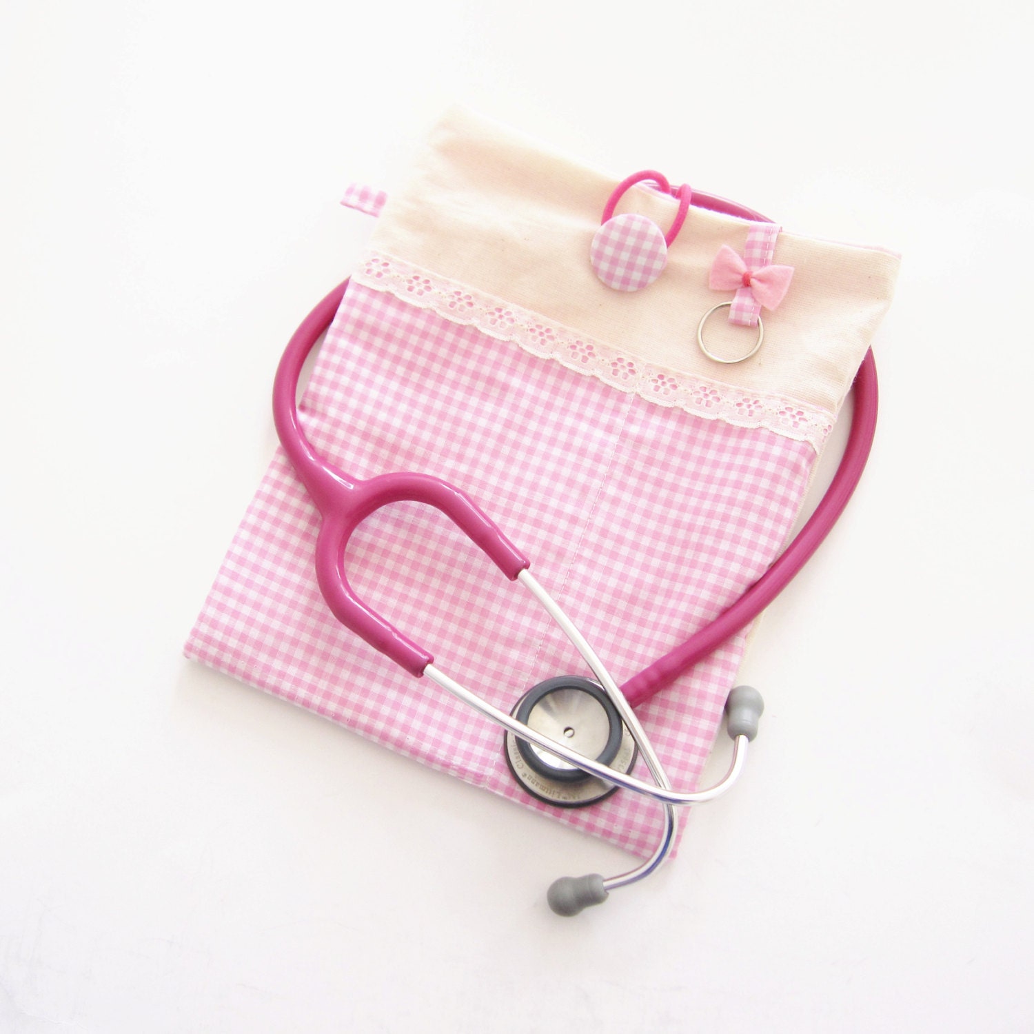 Pink Nurse stethoscope pouch Nurse bag Stethoscope bag by ippoippo