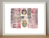 Pink Original Abstract Painting Modern Art Colorful Fantasy, Contemporary Handmade Fine Artwork, hamsa wall Art, fatima hand or miriam