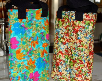 Quilted Double Wine or Spirit Bottle Tote/Gift Bag