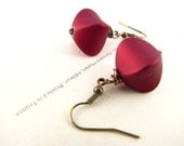 Marsala Red Earrings | RED VELVET | Valentine's Day gift for her | drop pierced | Hand wire wrapped Boho | Spring 2015 | Ready to Ship