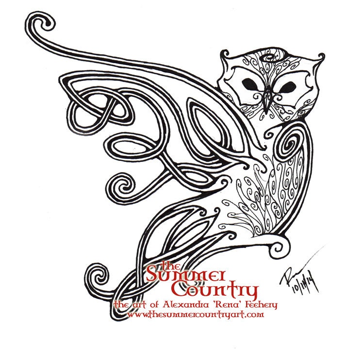 Celtic Knotwork Owl Art Print 5x7