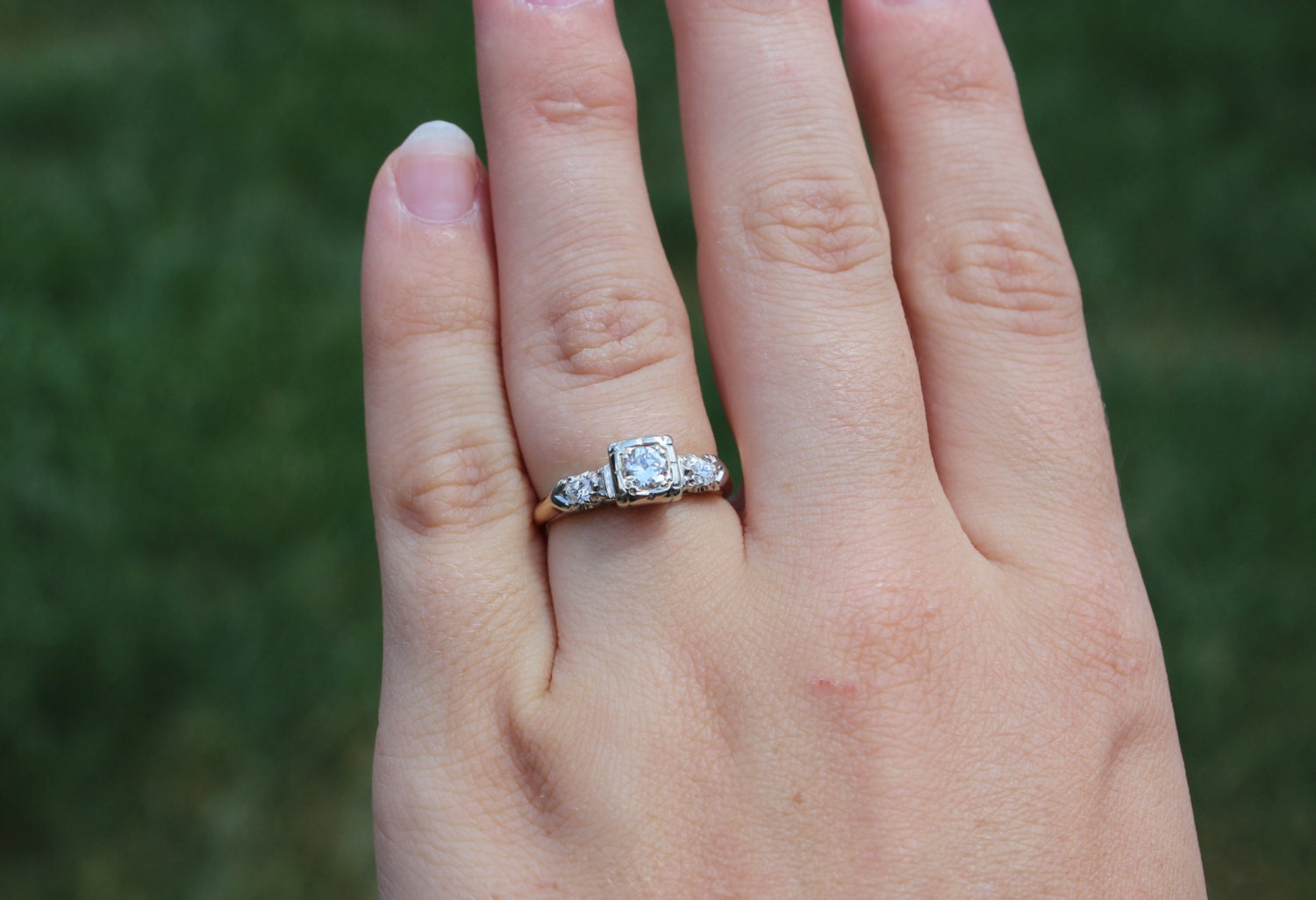 illusion vintage 1950s wedding ring