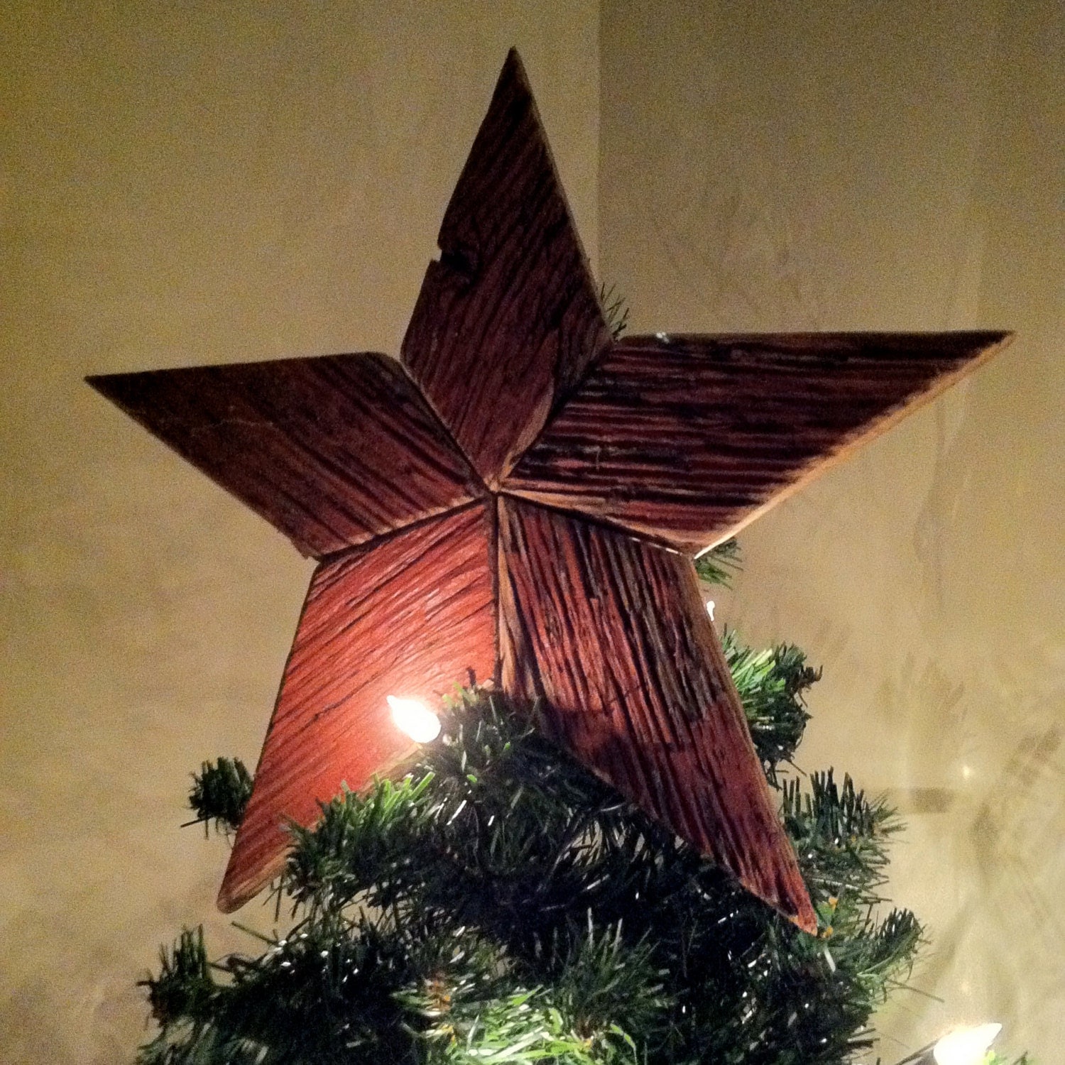 Star Christmas Tree Topper Decoration Red 12 by