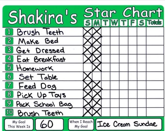 Chore Charts for Kids Dry Erase Board Magnetic Set Behaviors Goals & Rewards