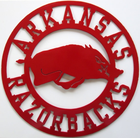 Items similar to Arkansas Razorbacks Sign Metal on Etsy