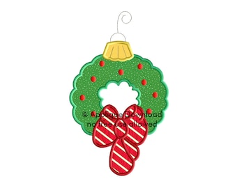Christmas Wreath Bauble Applique - Instant EMAIL With Download - 3 Sizes - for Embroidery Machines