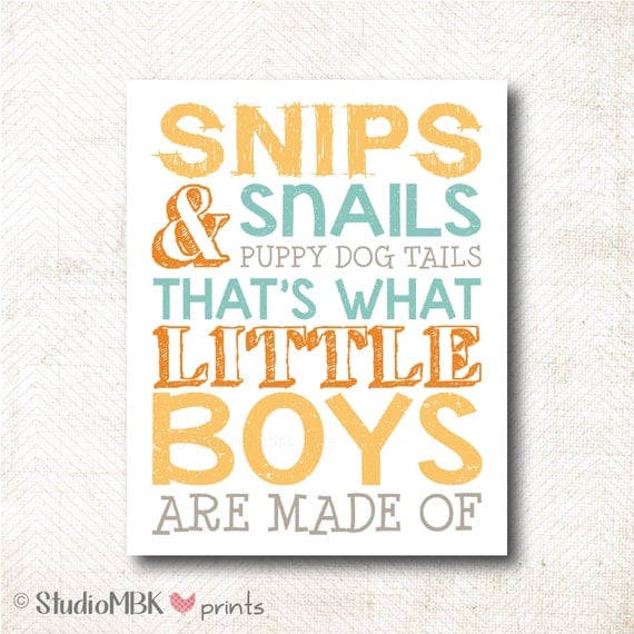 Items similar to Instant Download Snips and snails and puppy dog