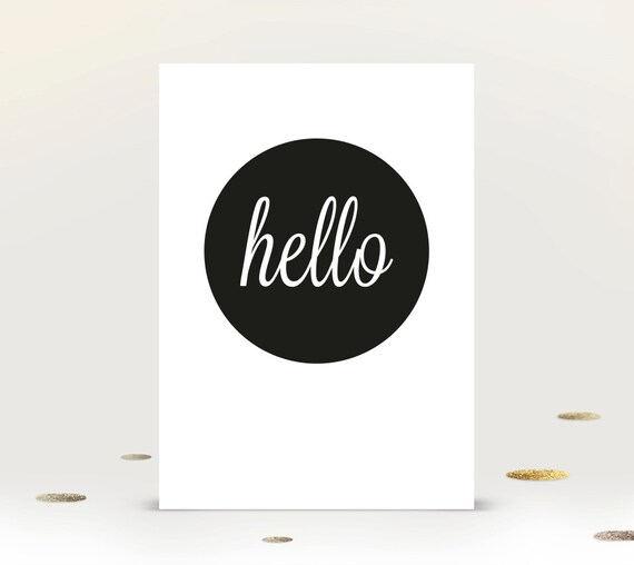 Items similar to Hello Art Print, A4 Poster, Wall Art Print, 'Hello' on Etsy
