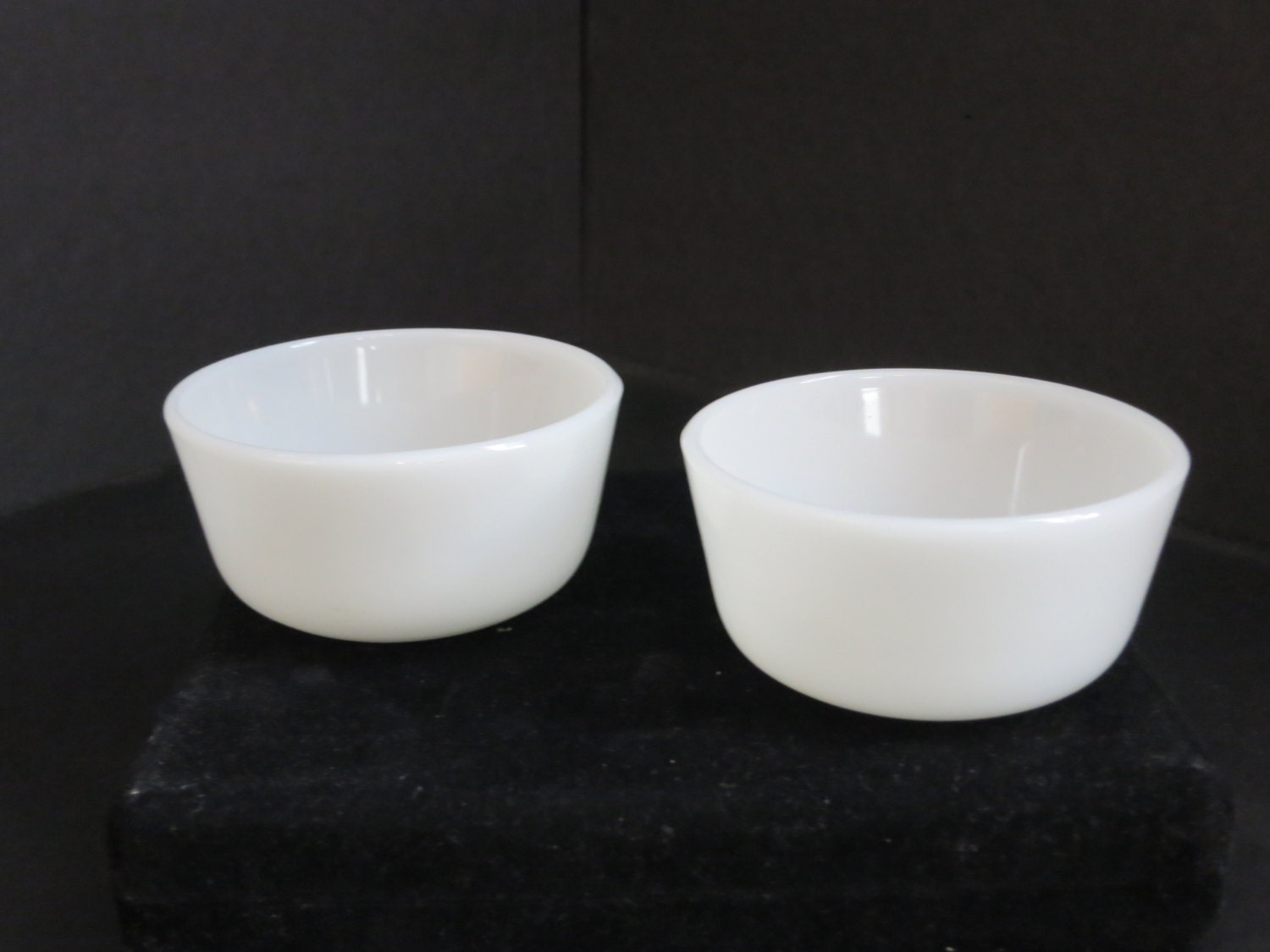 Vintage Fire King Milk Glass Ramekin Custard CupsMilk Glass