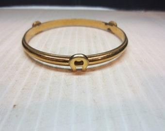 Vintage Etienne Aigner Bangle Bracelet Gold Tone
