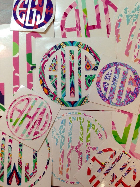 Lilly Pulitzer Circle Monogram Decal by SearchingforSummer