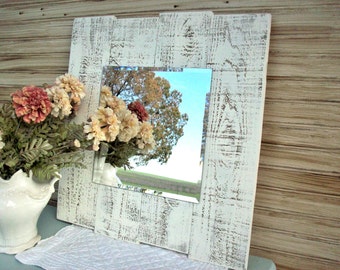 French Country Mirror / Country Farmhouse Decor / Large Handmade Wall Mirror / Beach House Mirror / Wall Decoration / Farmhouse Mirror