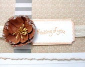 Thinking of You Card - Any Occasion Card - Rustic Chic - Natural Colors - Shabby Chic - Paper Flower - Blank Card - Deckle Edge