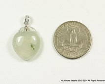 Jadeite Jade Pendant with 18K White Gold Bale -- Highly Translucent ...