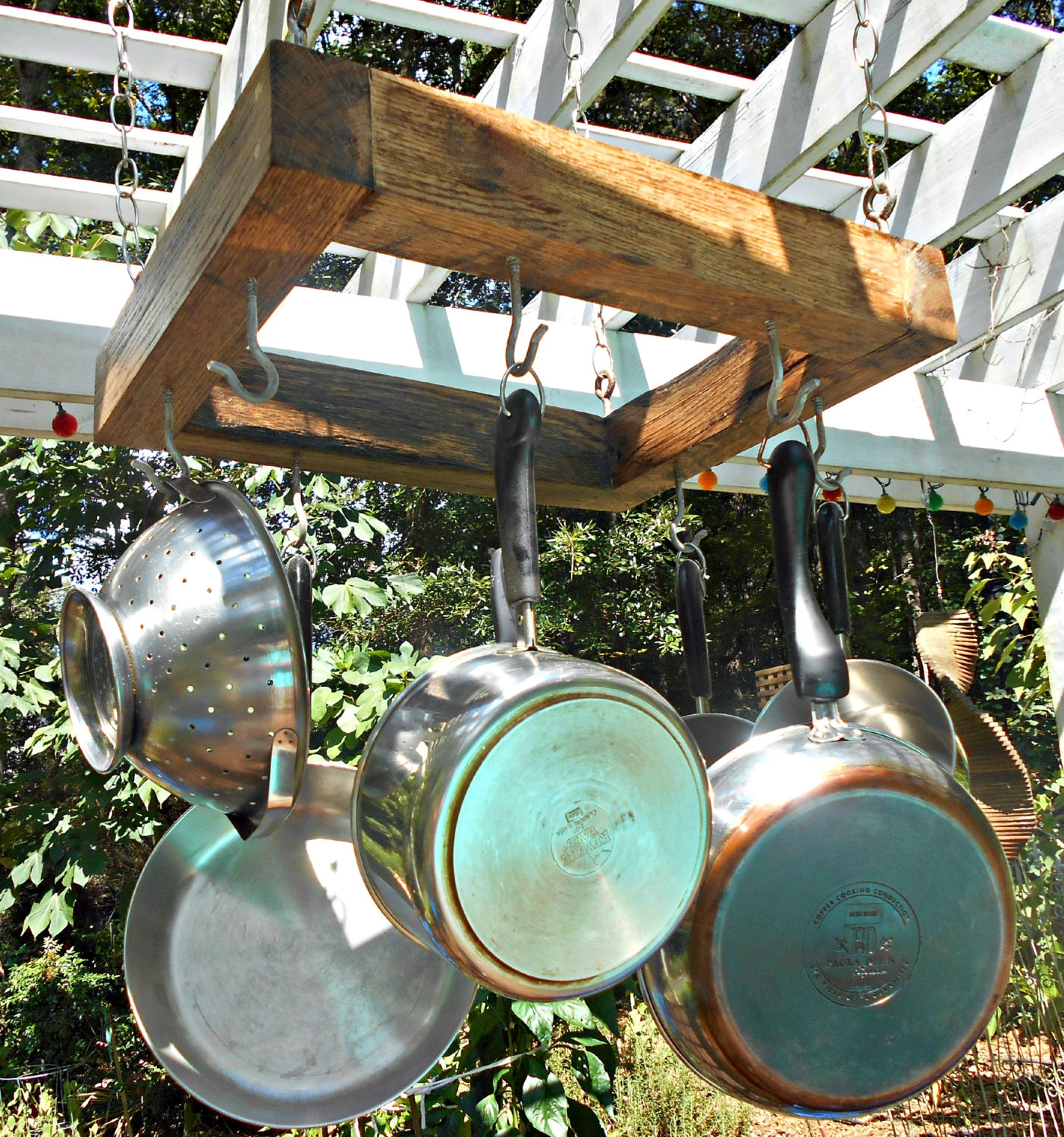 Pot Holder Rustic Wood Mini Pot Rack from by RobsRusticCreations