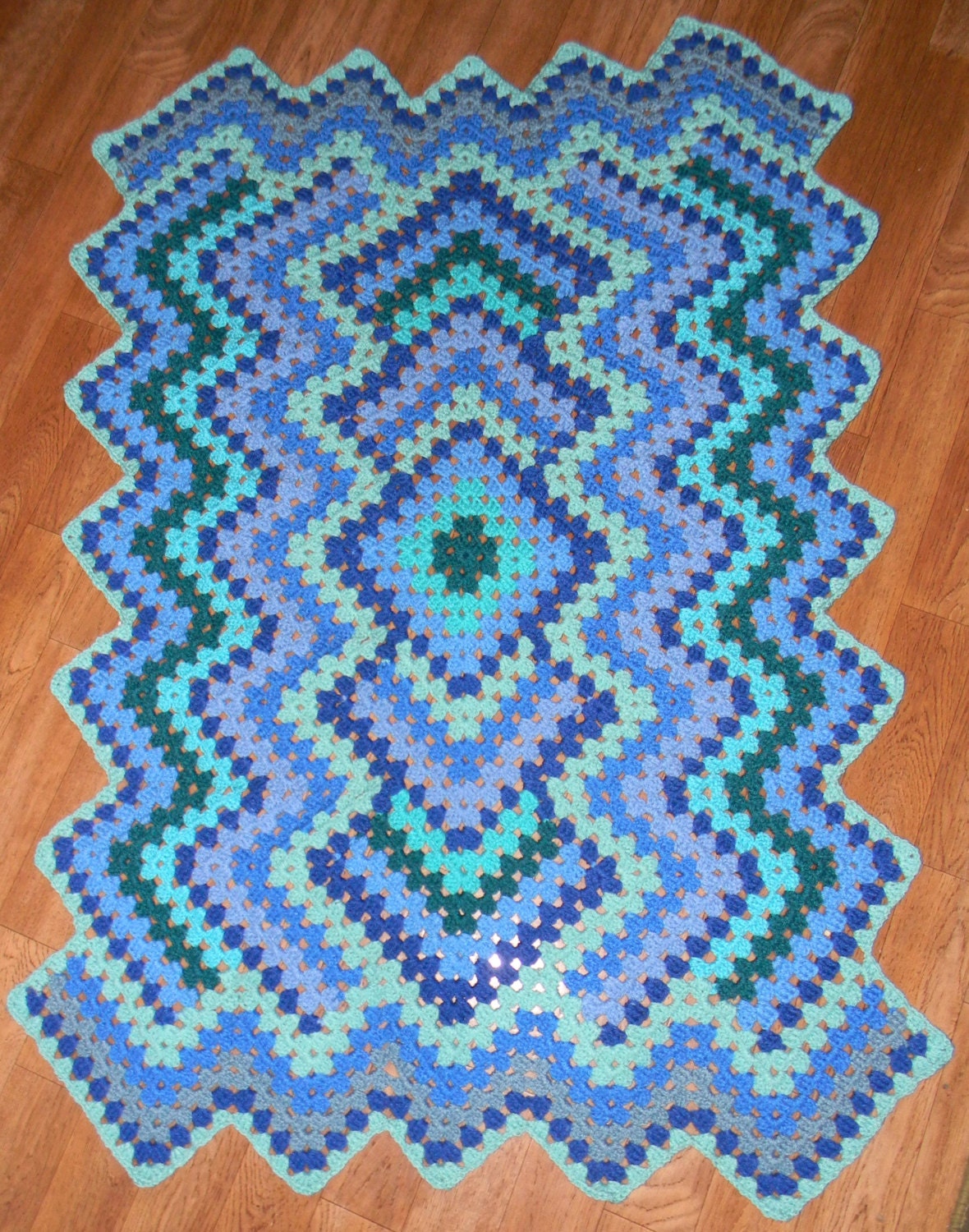 Drop In The Pond Crochet Lapghan Afghan Blues by SewStingy