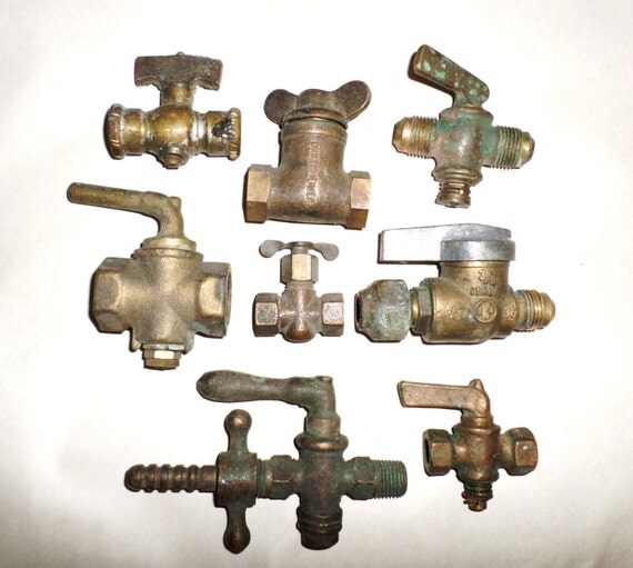 SALE three pounds of old Brass Gas Valves