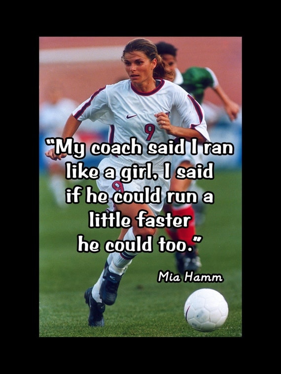 Soccer Poster Mia Hamm Soccer Champion Photo Quote by ArleyArt