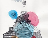 Cailloux - hand-painted print