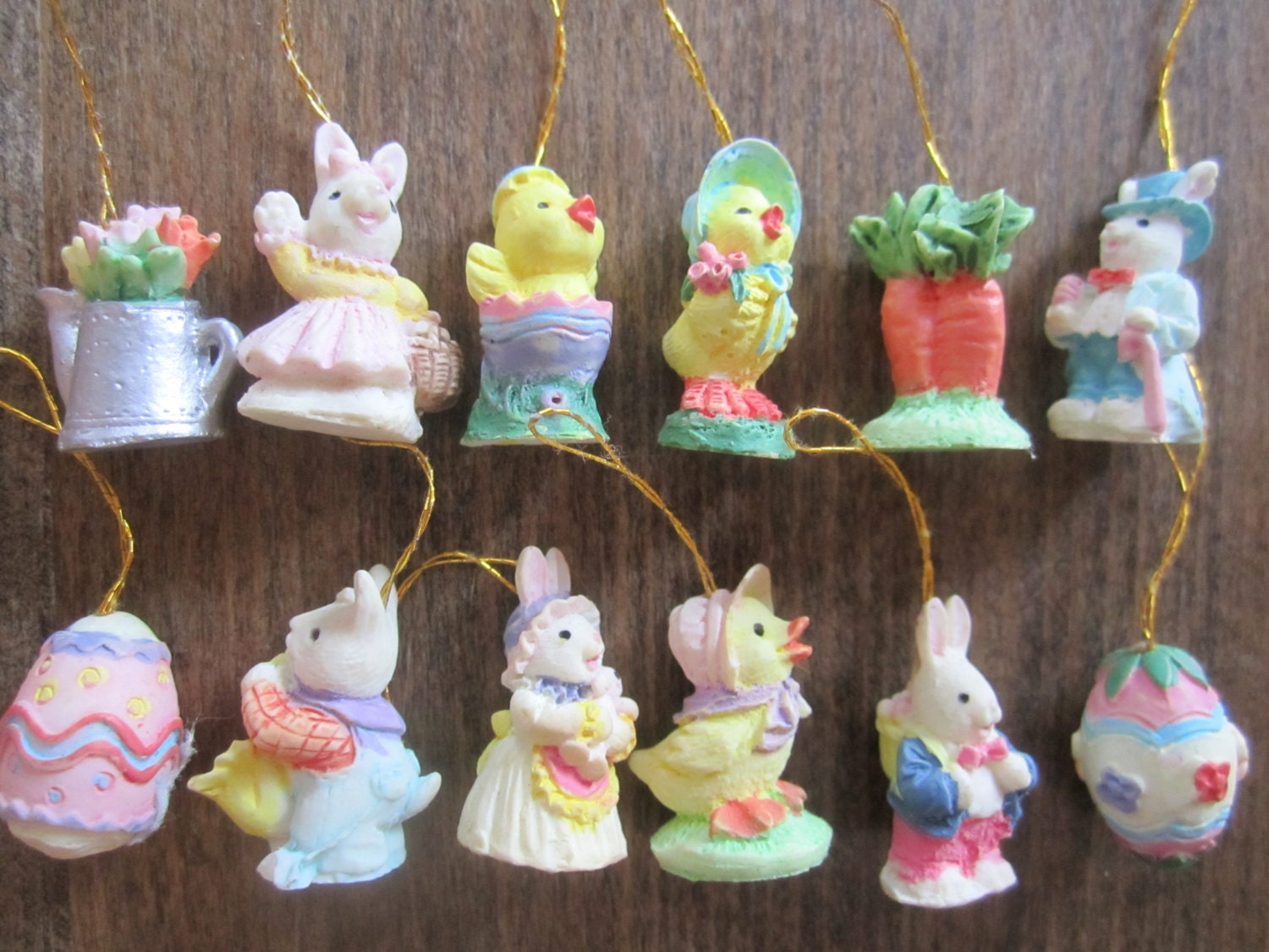 12 Vintage Easter Tree Ornaments N12 by RedStarVintage on Etsy