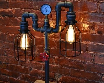 Industrial Pipe Lamp - Pipe Light - Table Lamp - Lamp - Steampunk - Desk Lamp - Table Light - Childrens Light - night light -Kids Light