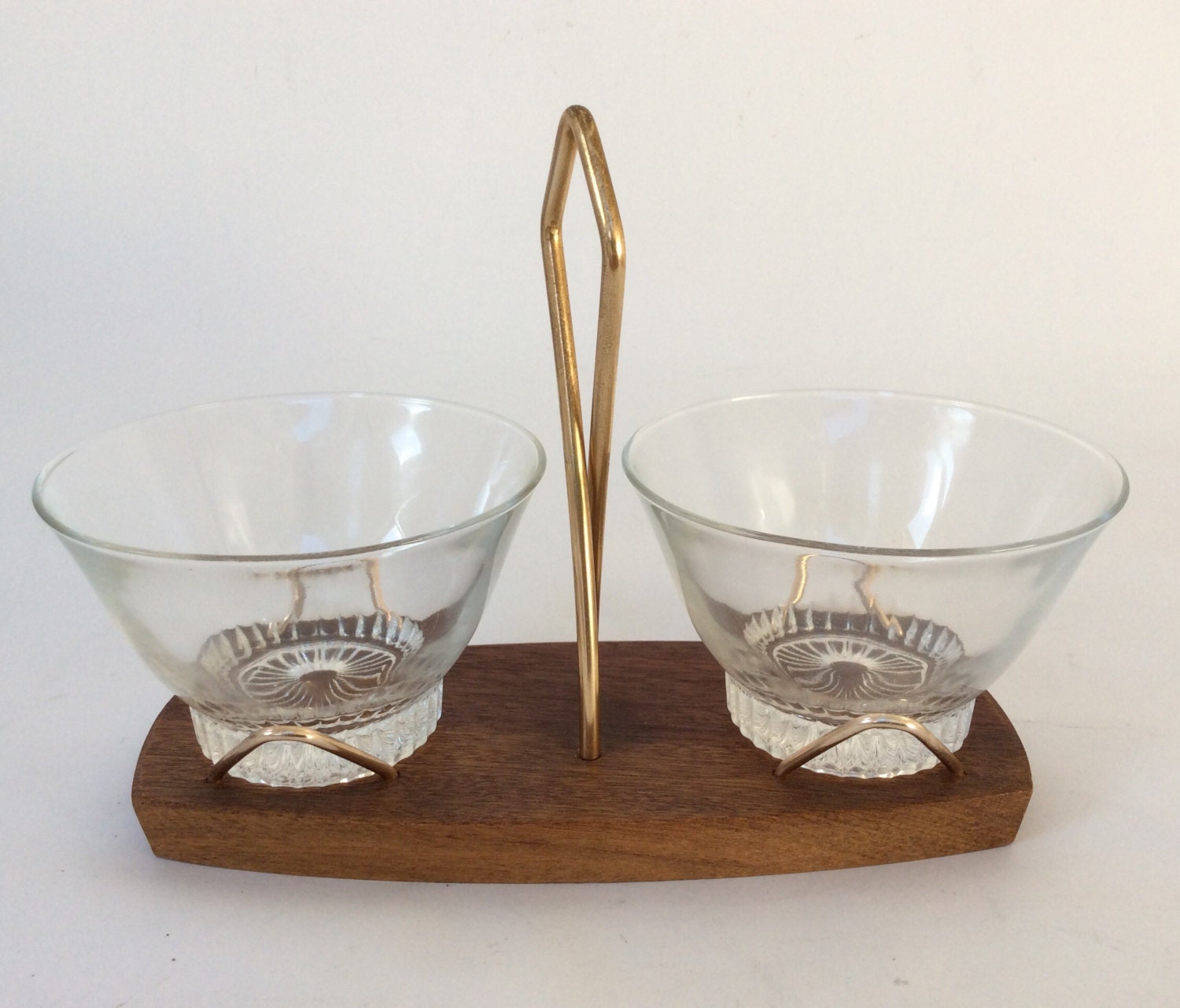 Vintage condiment caddy set bowls holder mid century modernist