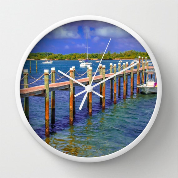 Boat Dock Nautical Decorative Wall Clock Nautical Wall Clock