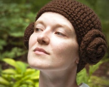 Princess Leia Hat, Adult, Costume, Halloween, Crochet