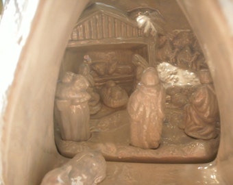 Christmas decoration Ceramic Nativity set Ceramic Angel gifts for her Madonna and child Christmas Nativity set blue decor First Christmas