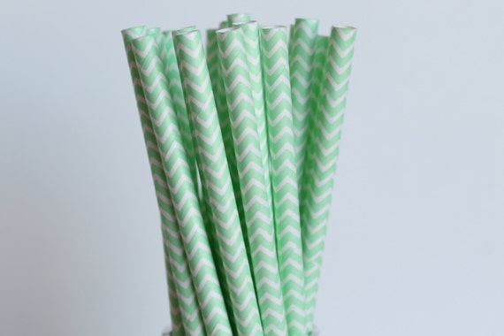 Mint Green Chevron Paper Straws-Mint Green Straws-Chevron Straws-Mason Jar Straws-Zigzag Straws-Party Straws-Wedding Straws-Cake Pop Sticks Il_570xn